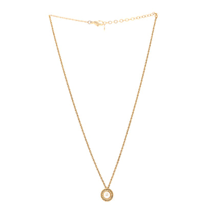 Christian Dior Crystal Pearl Pendant Necklace Gold 3 of 5
