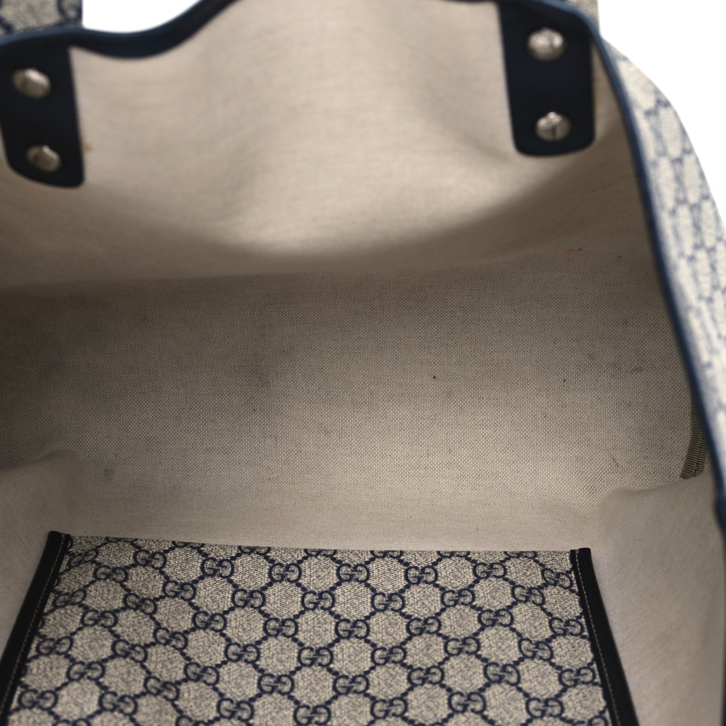 GG Plus Monogram Medium Signature Web Loop Tote Navy