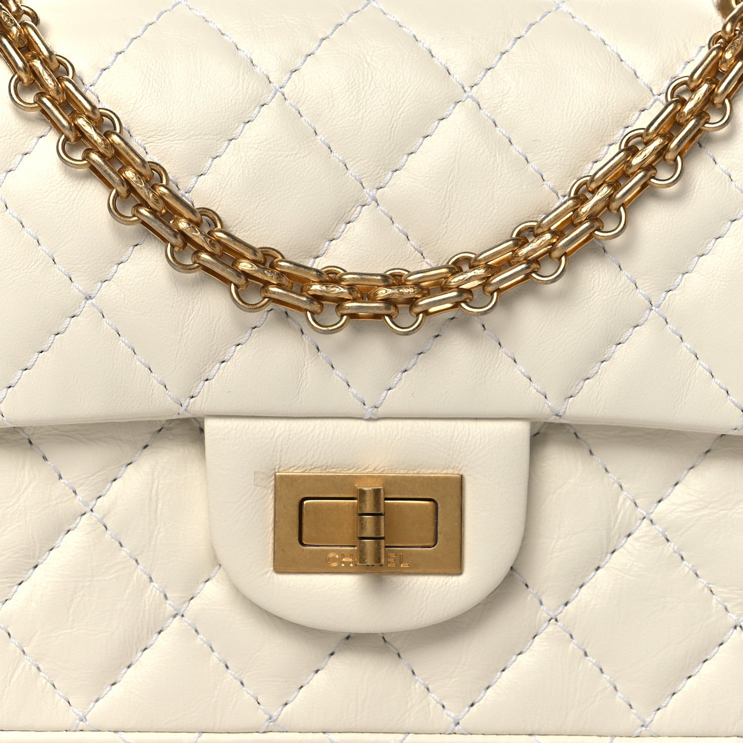 Chanel Aged Calfskin Quilted 2.55 Reissue Mini Flap White 8 of 11
