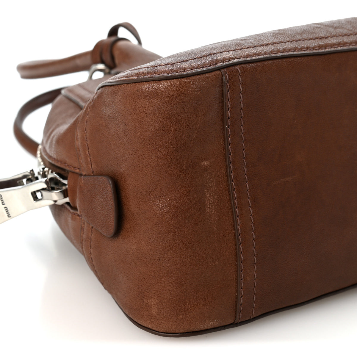 Miu Miu Nappa Small Vivant Bag Rovere 8 of 9