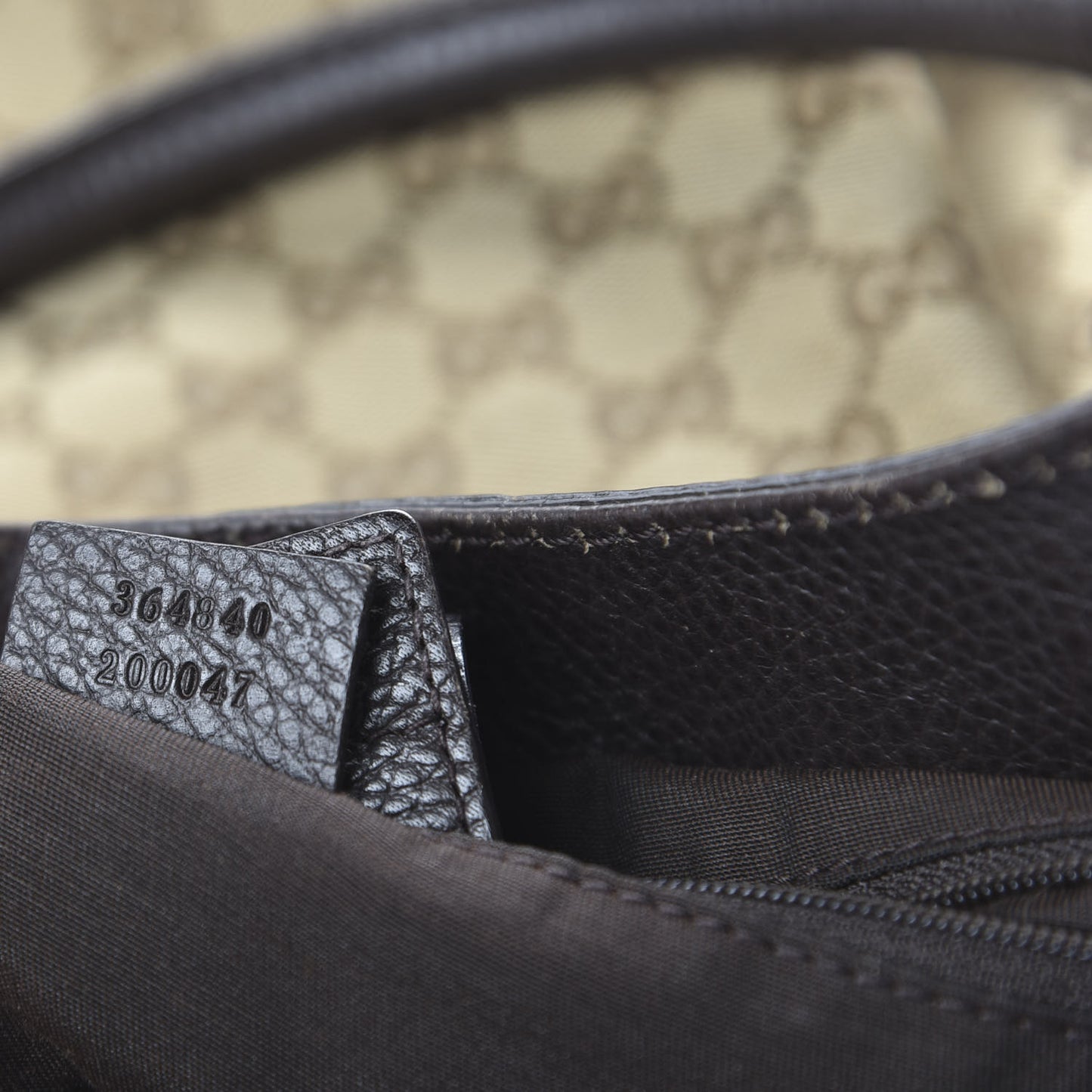 Monogram Dollar Calfskin Large Sukey Tote Beige Ebony Testa di Moro