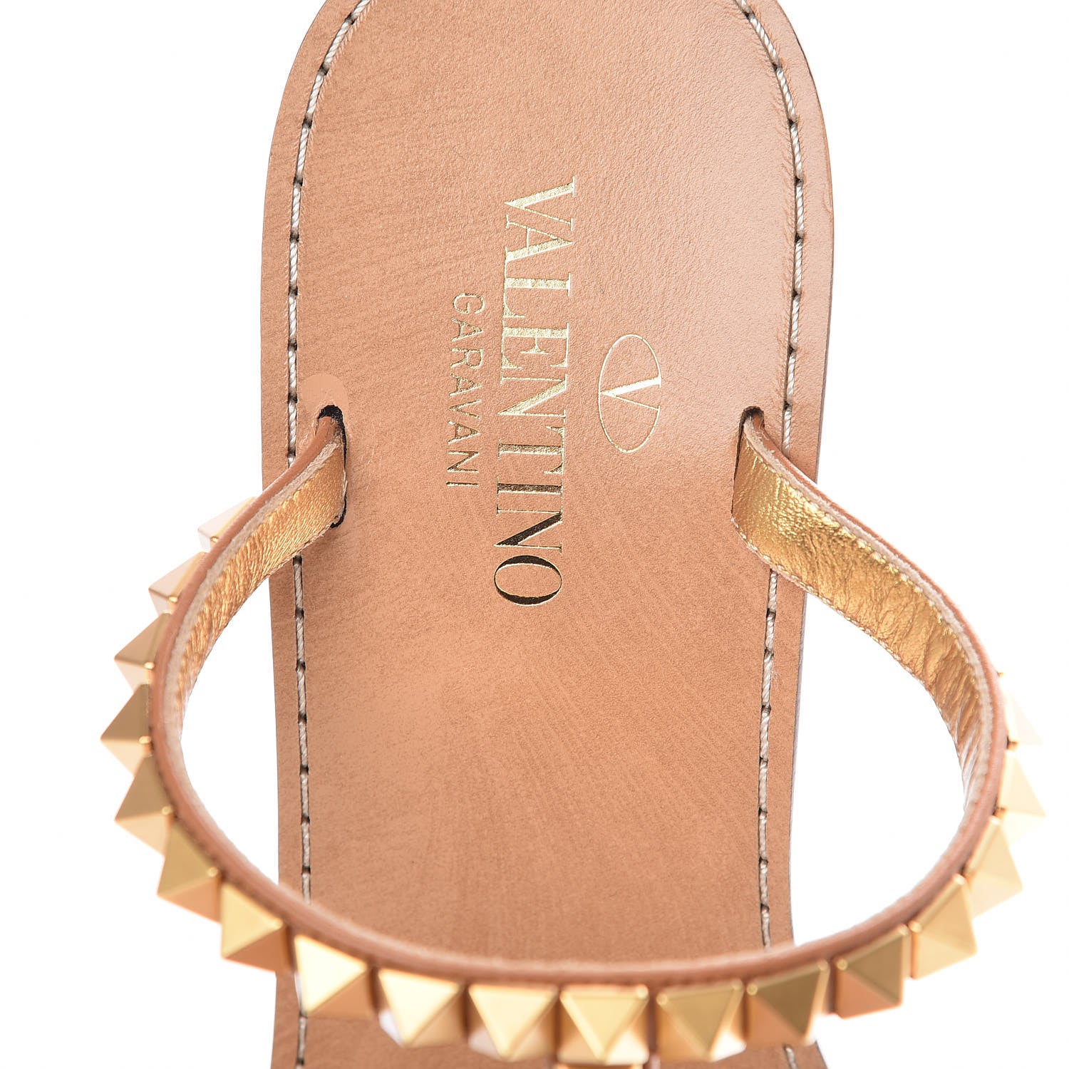 Valentino Garavani Calfskin Rockstud No Limit Sandals 36.5 Tan 7 of 7