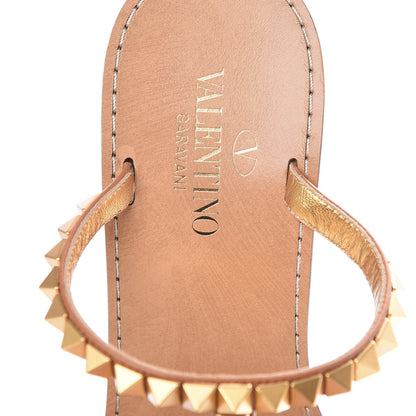 Valentino Garavani Calfskin Rockstud No Limit Sandals 36.5 Tan 7 of 7