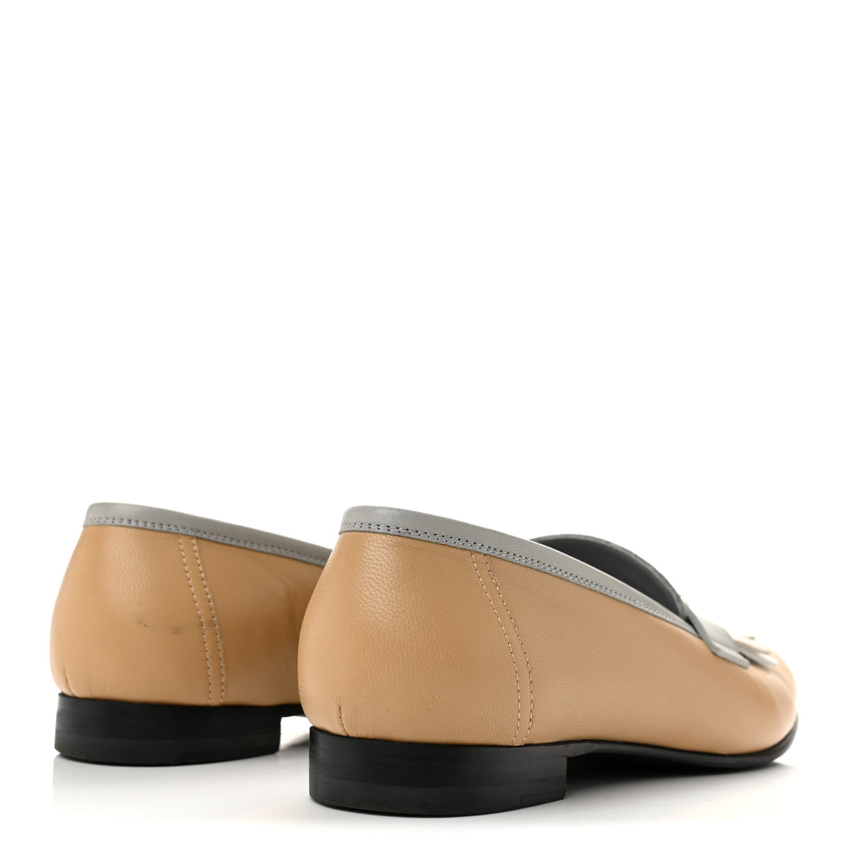 Hermes Goatskin Womens Royal Loafers 38 Beige Albinos 5 of 10