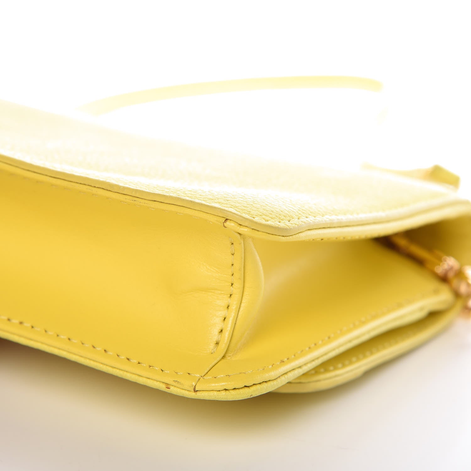 MCM Calfskin Chain Wallet Yellow 15 of 20