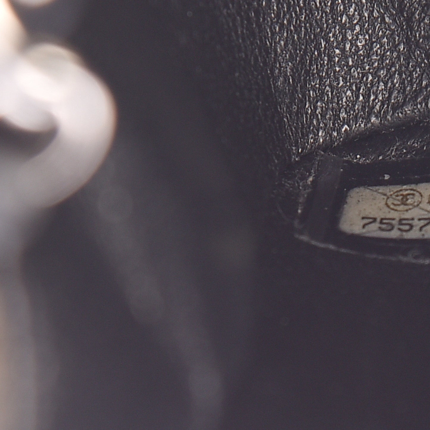 Lambskin Contrast Square Stitch Flap Black