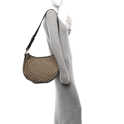 Gucci Monogram Calfskin Web Medium B Shoulder Bag Beige Brown 2 of 10