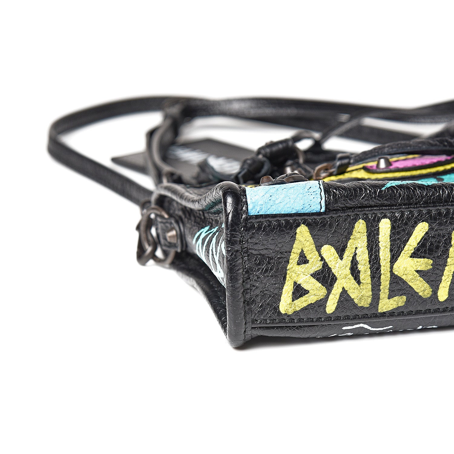 Balenciaga Agneau Graffiti Classic Hardware Nano City Black Multicolor 7 of 9