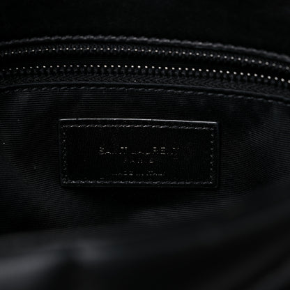 Saint Laurent Lambskin Quilted Toy Loulou Puffer Monogram Chain Satchel Black 7 of 14