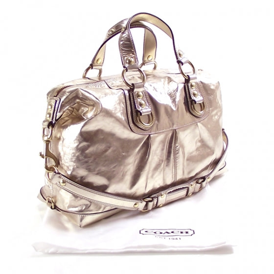 FASHIONPHILE COACHMadisonSabrinaMirroredMetallicGold12965 3 of 11