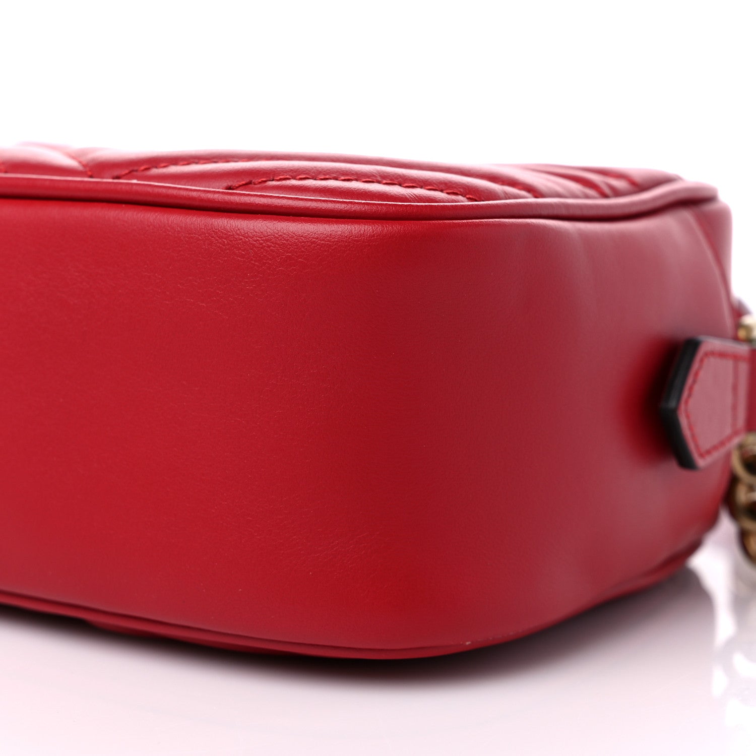 Gucci Calfskin Matelasse Small GG Marmont Chain Shoulder Bag Hibiscus Red 9 of 9