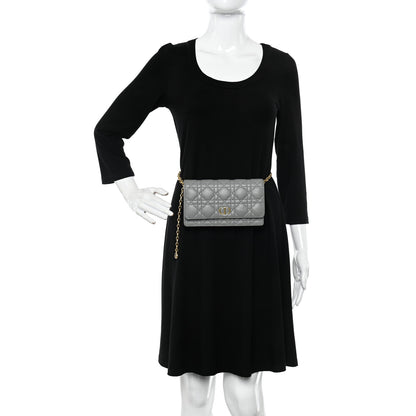 Christian Dior Supple Calfskin Caro Pouch with Chain Cloud Blue 2 of 11