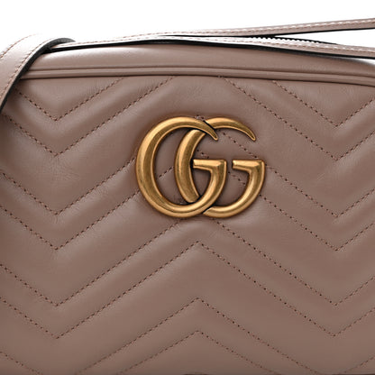 Gucci Calfskin Matelasse Small GG Marmont Chain Shoulder Bag Porcelain Rose 8 of 11