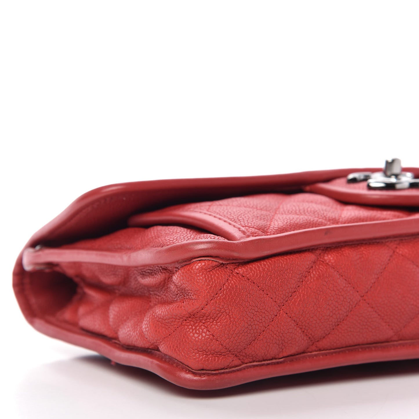 Caviar Quilted Medium French Riviera Flap Red