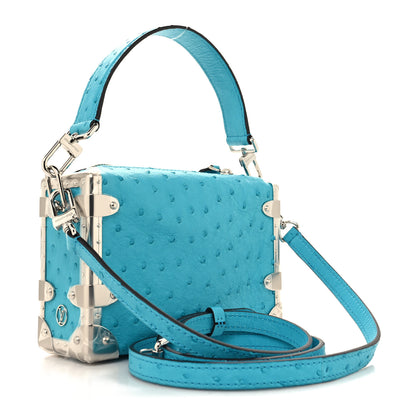 Louis Vuitton Ostrich Side Trunk PM Candy Blue 3 of 9