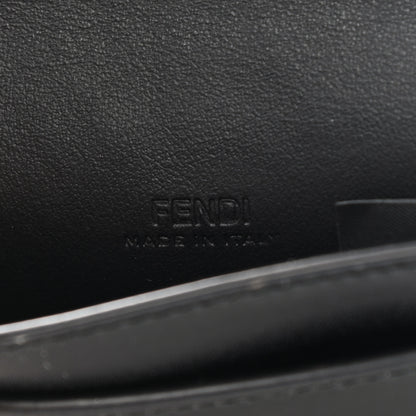 Fendi Vitello Liberty Studded Fold Over Card Holder Black 6 of 10