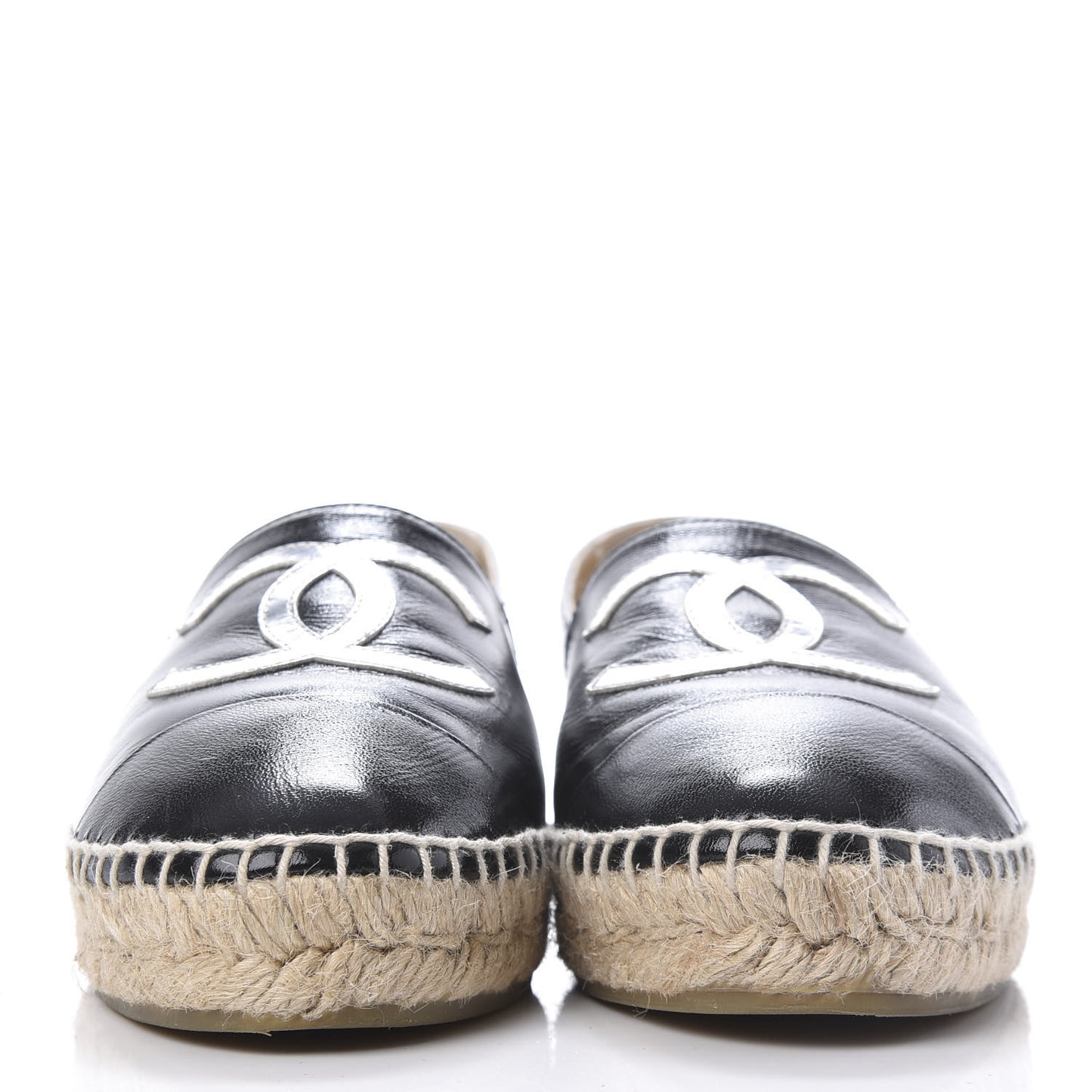 Lambskin CC Espadrilles 37 Black SIlver