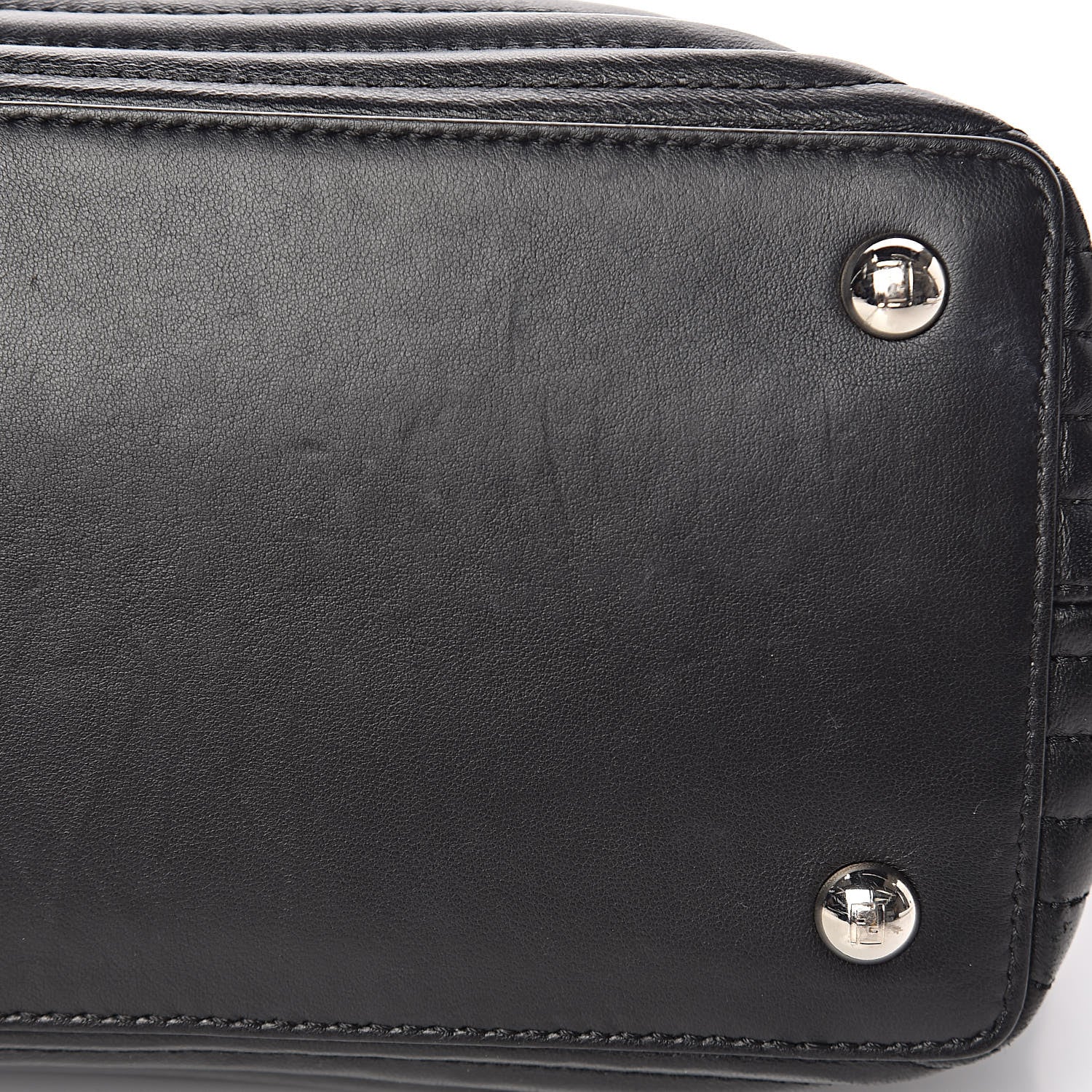 Fendi Shiny Nappa Trapuntata Chain Small DotCom Click Chain Satchel Black 13 of 14