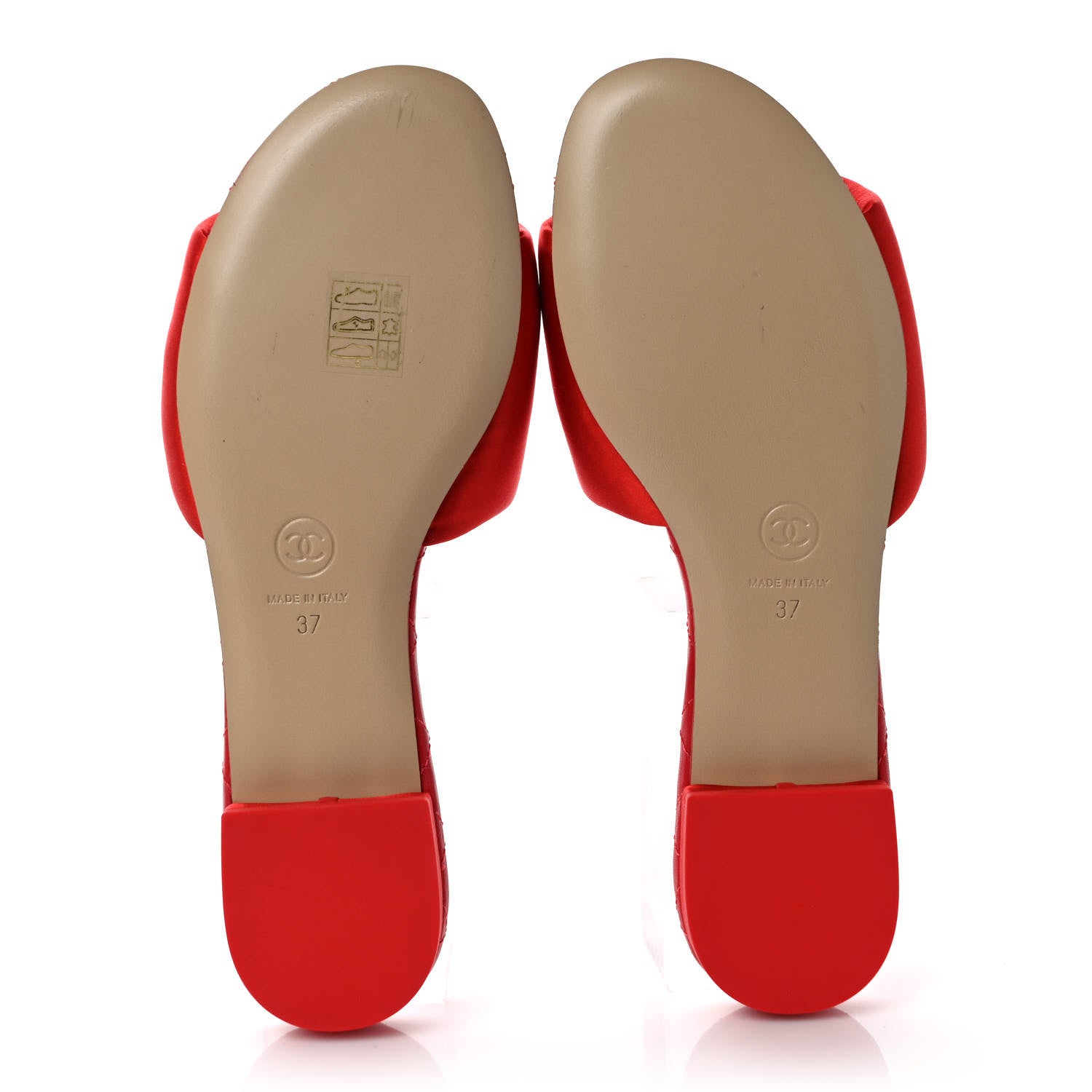 Chanel Satin Mule Sandals 37 Red 5 of 8