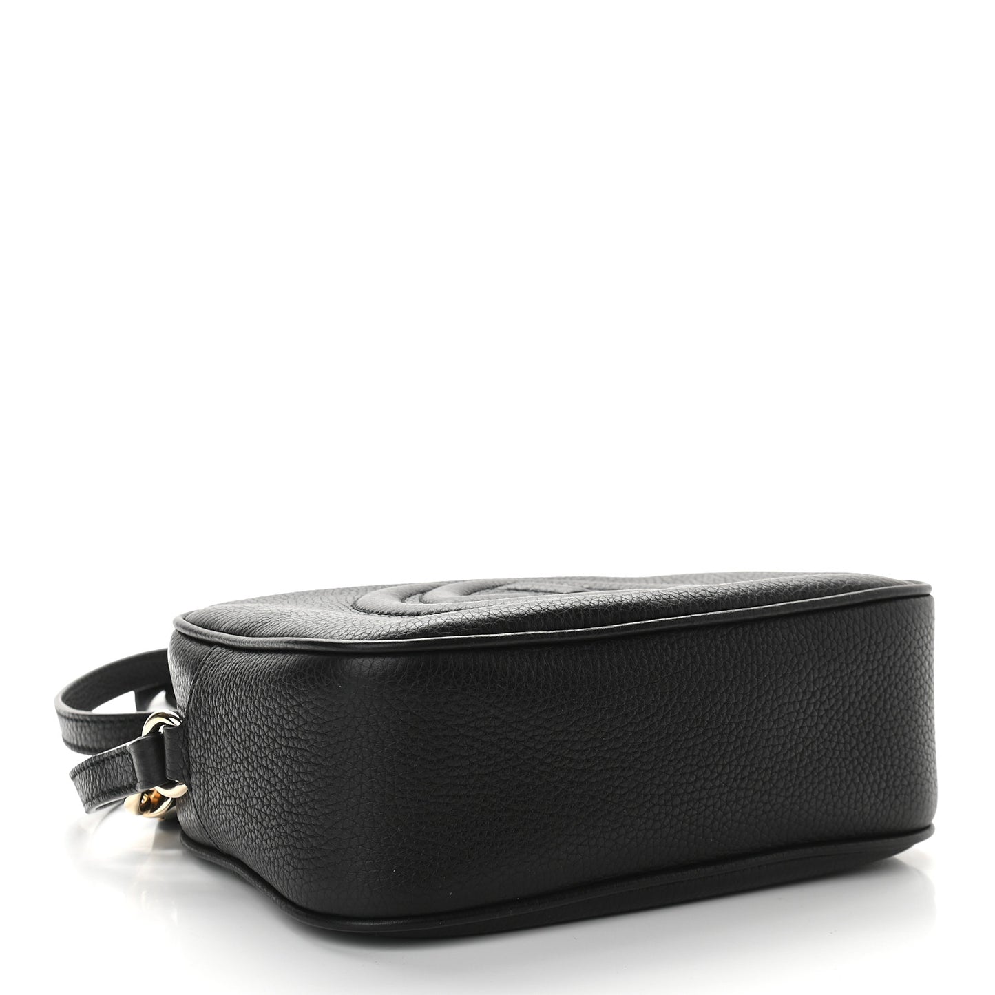 Pebbled Calfskin Small Soho Disco Bag Black