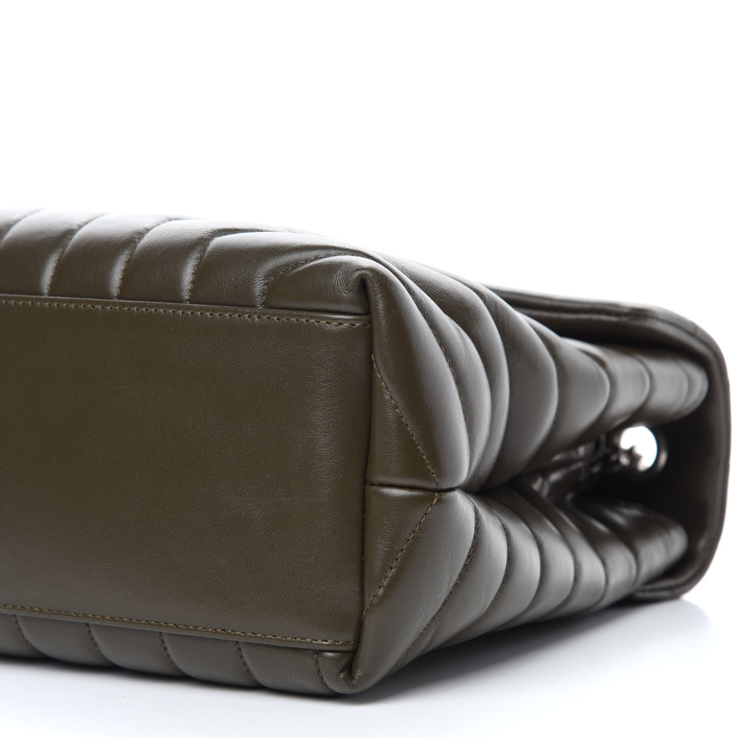 Saint Laurent Calfskin Y Quilted Monogram Medium Loulou Chain Satchel Kaki Fonce 11 of 11