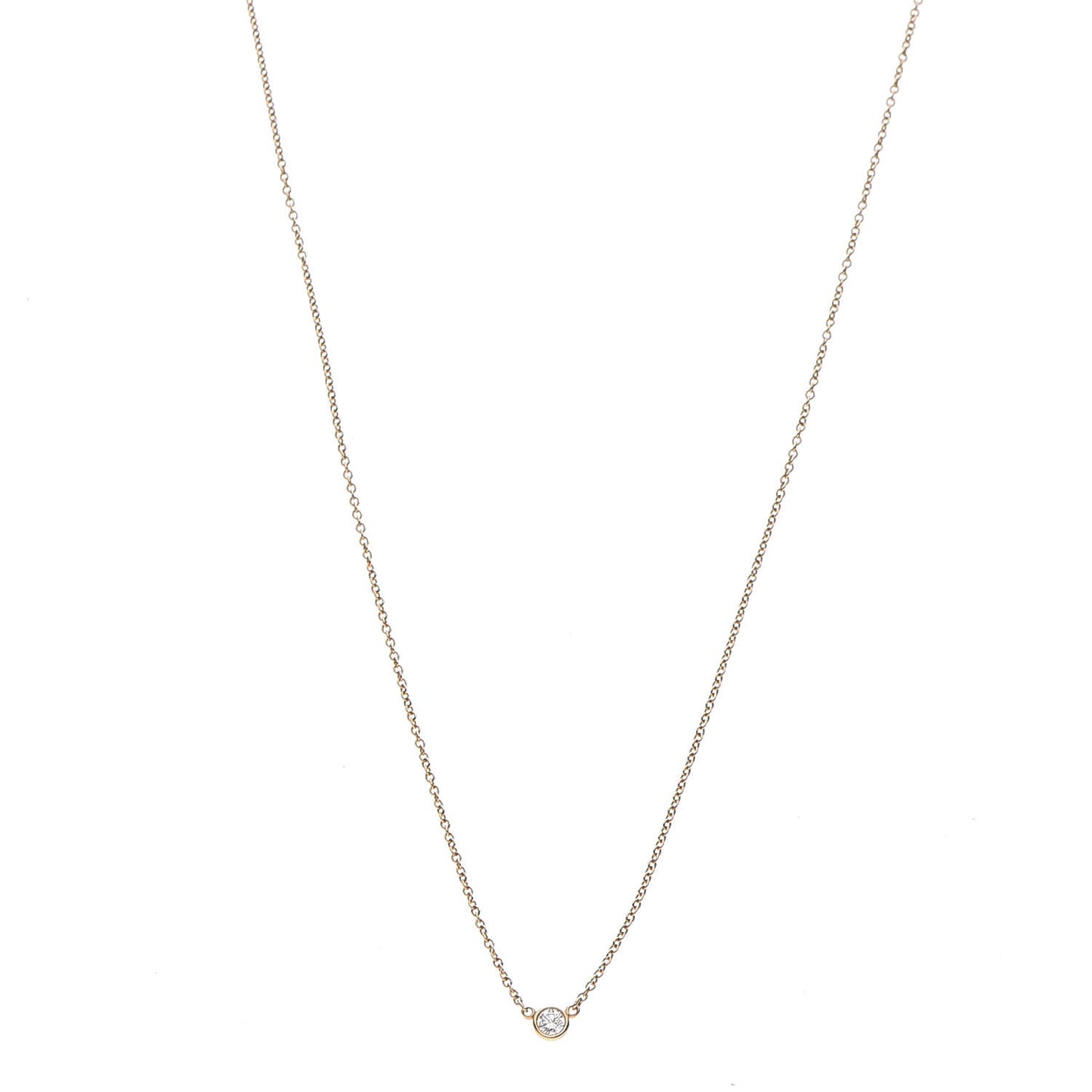 18K Yellow Gold Diamond .08ct Elsa Peretti Diamonds by the Yard Pendant Necklace