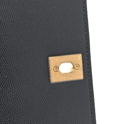 Chanel Caviar Chevron Quilted Mini Coco Handle Flap Dark Grey 8 of 12