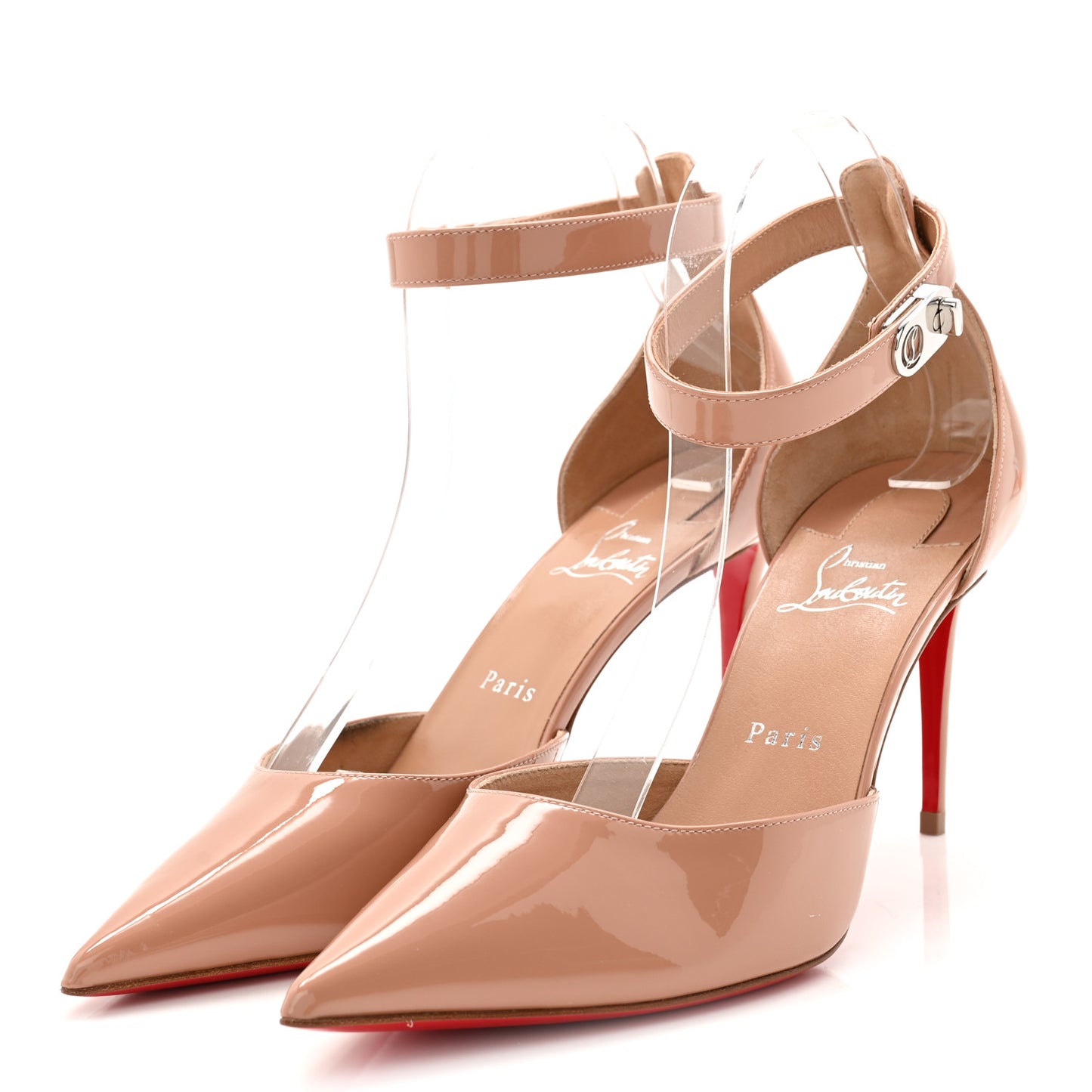 Patent Lock Strap 85 Pumps 40 Nude
