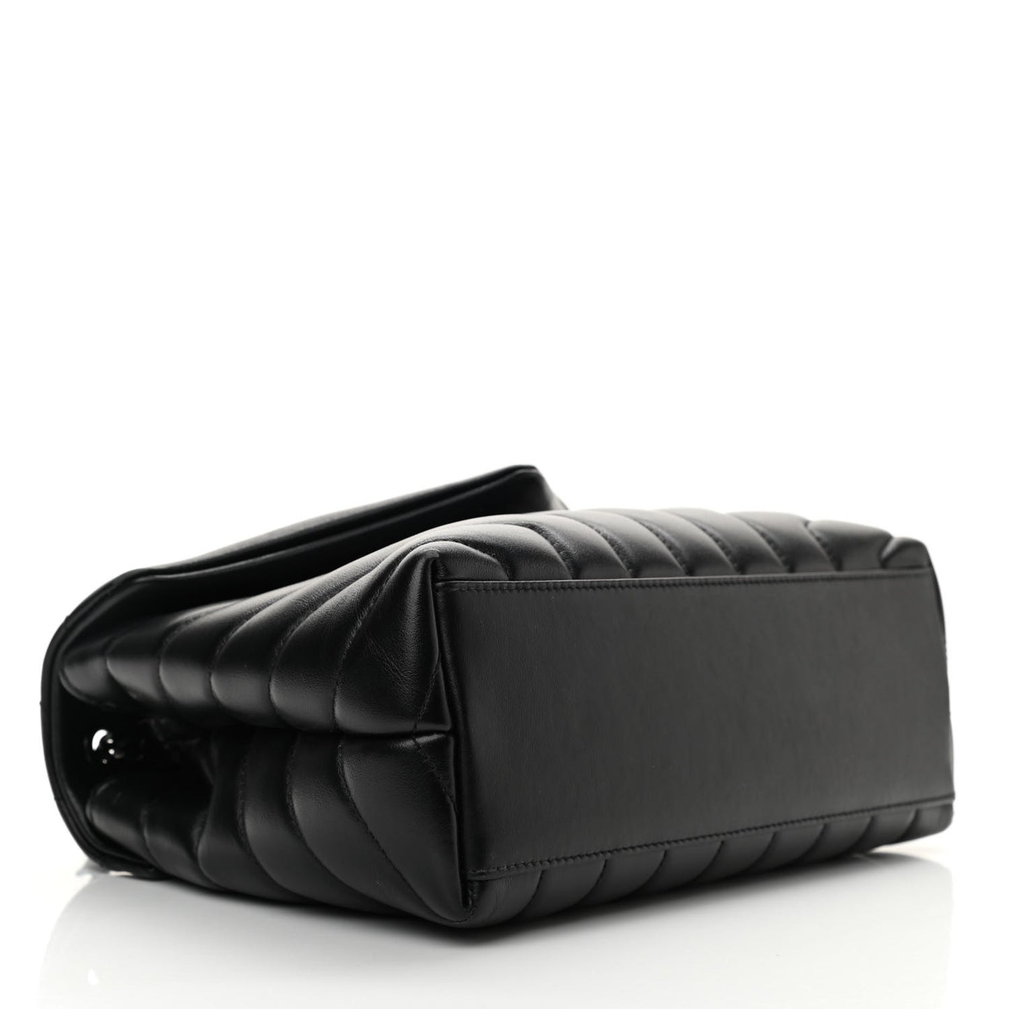 Calfskin Y Quilted Monogram Monochrome Small Loulou Chain Satchel Black