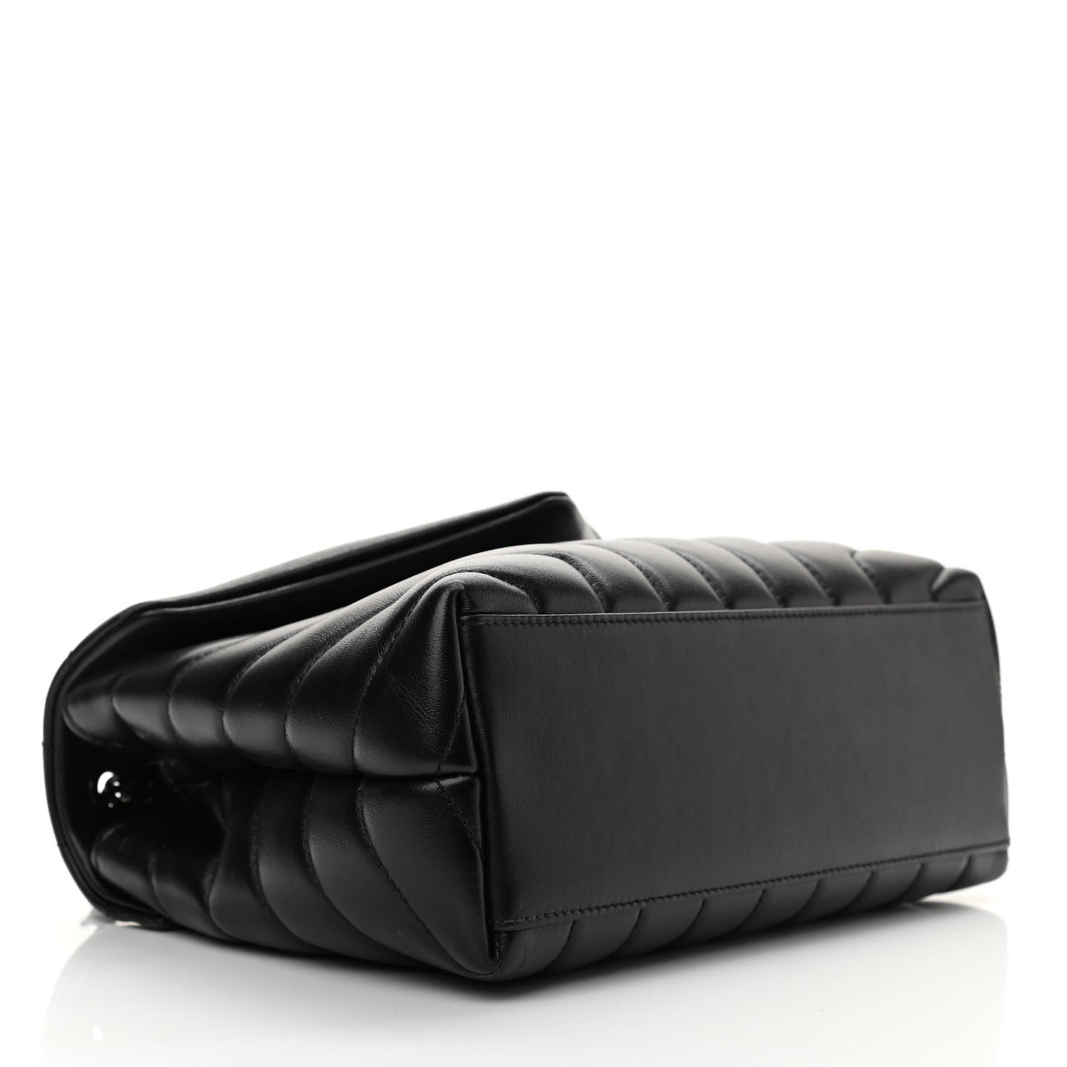 Saint Laurent Calfskin Y Quilted Monogram Monochrome Small Loulou Chain Satchel Black 4 of 15
