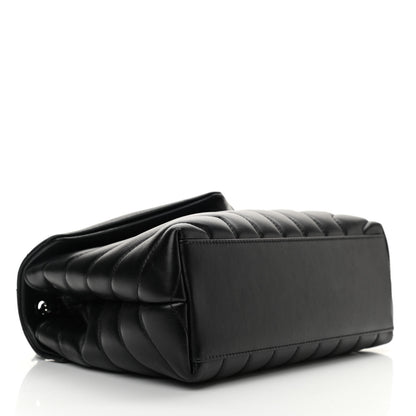 Saint Laurent Calfskin Y Quilted Monogram Monochrome Small Loulou Chain Satchel Black 4 of 15