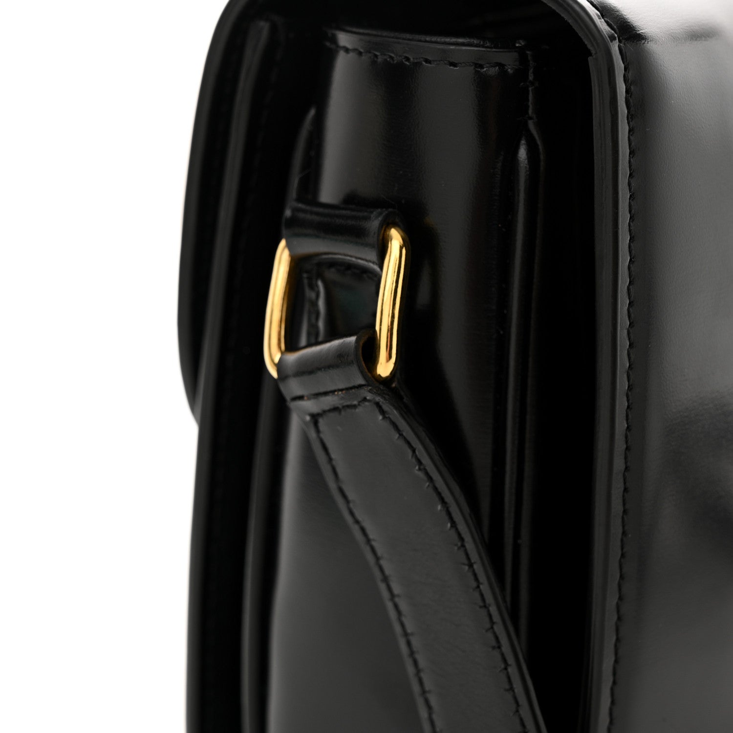 Celine Shiny Calfskin Medium Triomphe Black 12 of 14