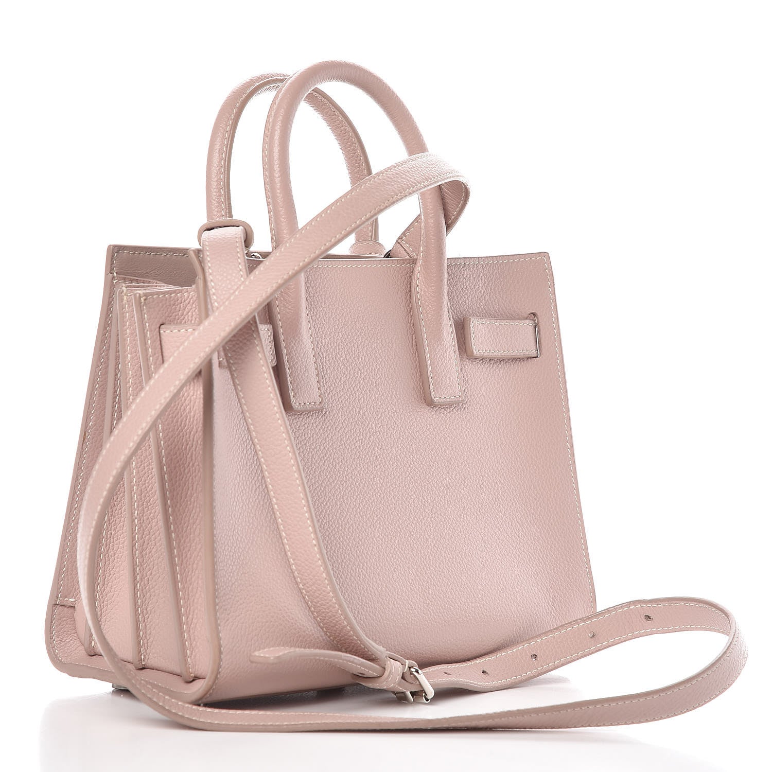 Saint Laurent Grained Calfskin Nano Sac De Jour Antique Rose 3 of 14