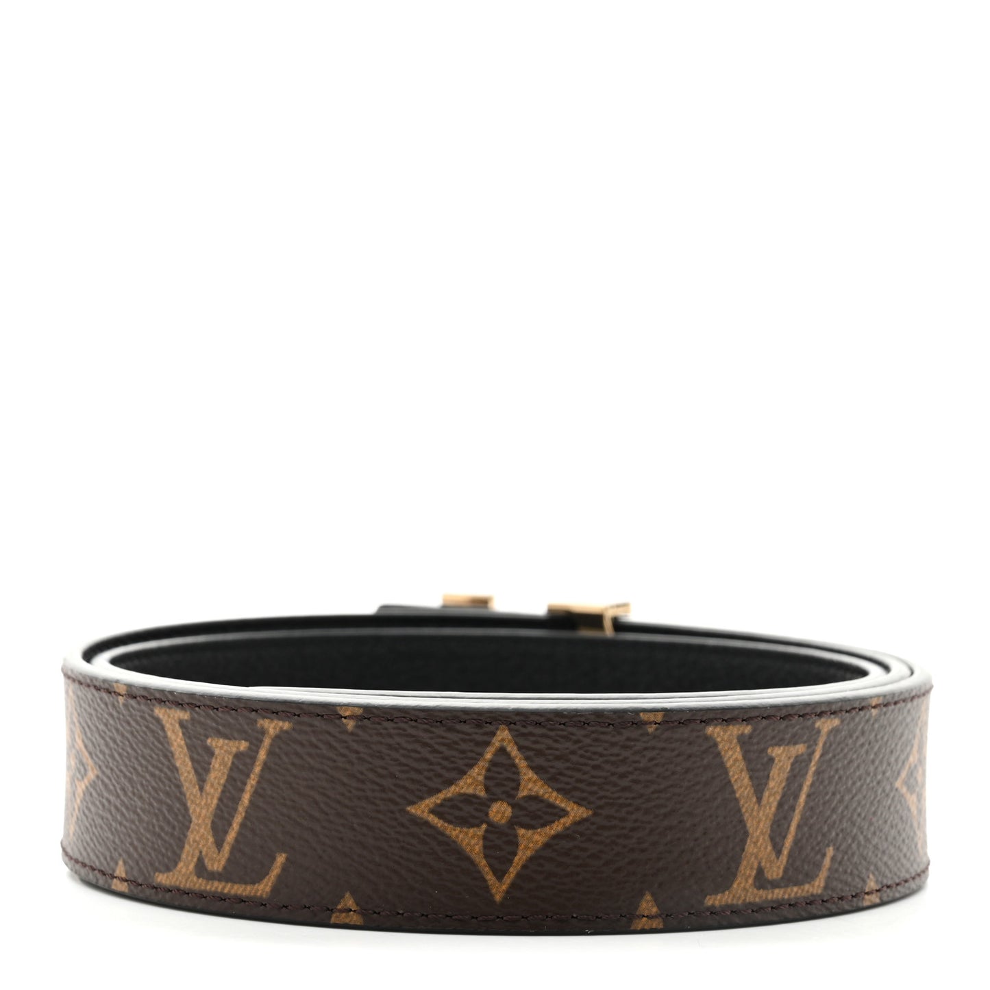 Calfskin Monogram 30mm LV Initiales Reversible Belt 85 34 Black