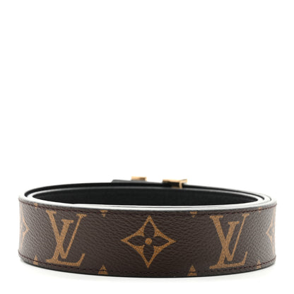Louis Vuitton Calfskin Monogram 30mm LV Initiales Reversible Belt 85 34 Black 2 of 7