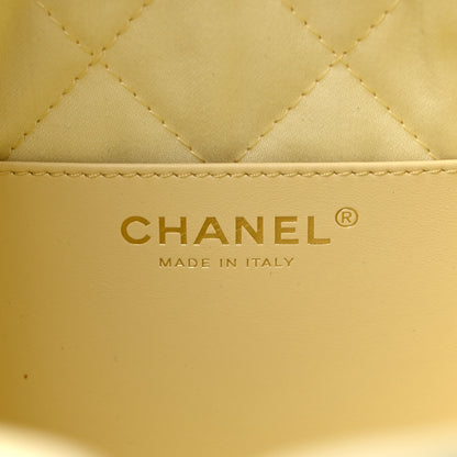 Chanel Shiny Calfskin Quilted Mini Chanel 22 Light Yellow 6 of 10