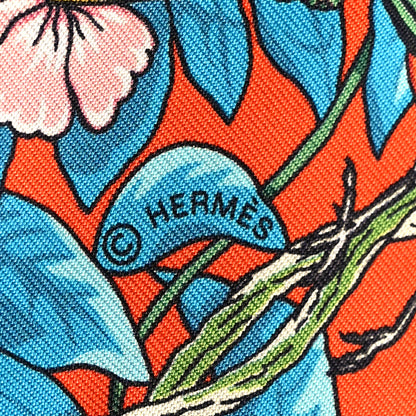 Hermes Silk Jungle Love Love Twilly Orange Bleu Brun 4 of 4