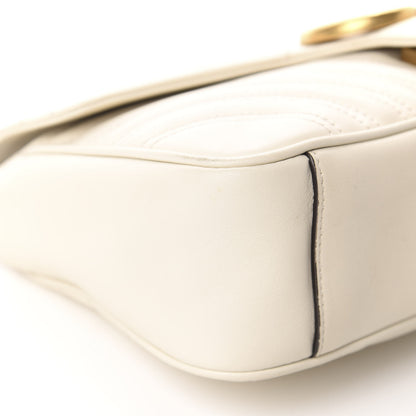 Gucci Calfskin Matelasse Small GG Marmont Shoulder Bag White 6 of 11
