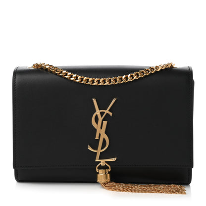Saint Laurent Calfskin Small Classic Monogram Kate Tassel Satchel Black 1 of 9
