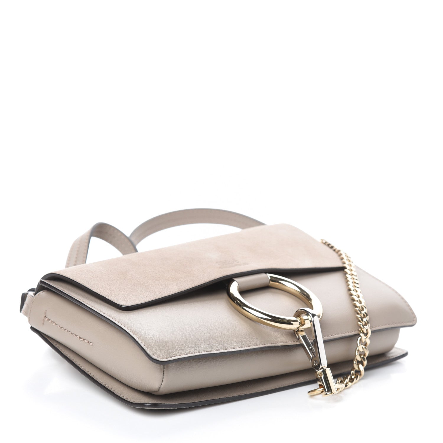 Chloe Suede Calfskin Small Faye Shoulder Bag Motty Grey 4 of 11