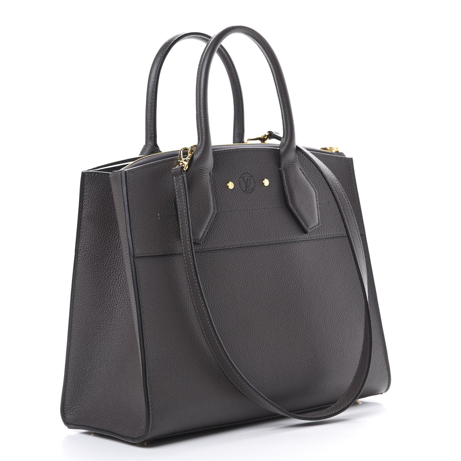 Louis Vuitton Taurillon City Steamer MM Gris 2 of 8