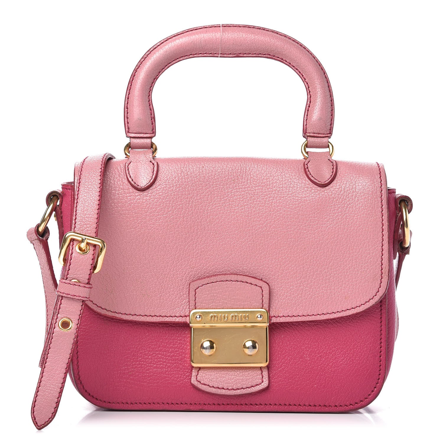 Miu Miu Goatskin Madras Shoulder Bag Rosa Peonia 1 of 9