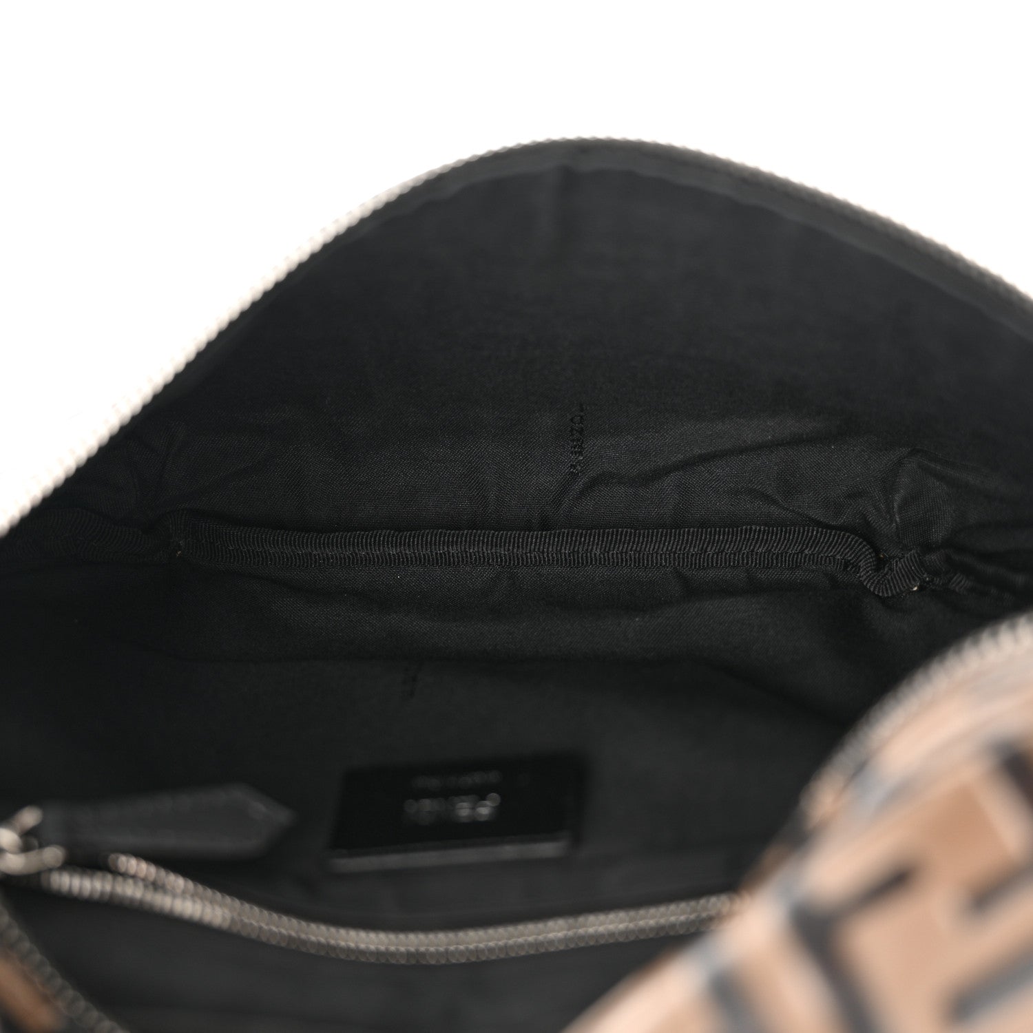 Fendi Vitello Century Bi-Color FF 1974 Embossed Belt Bag Maya Black 5 of 14