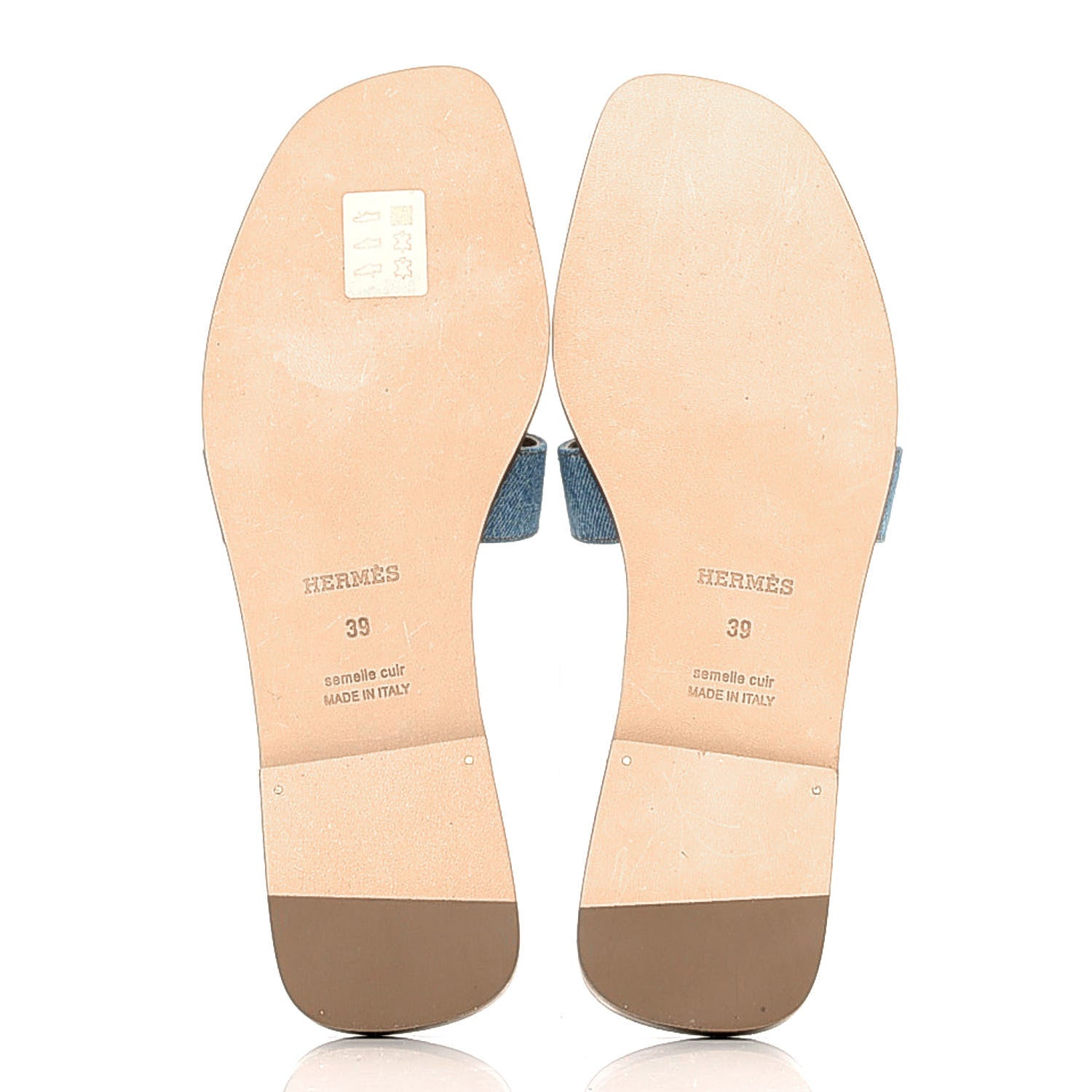 Hermes Denim Canvas Oran Sandals 39 Bleu Clair 7 of 9
