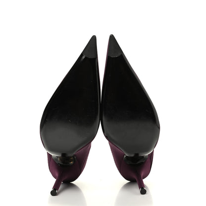 Balenciaga Spandex Pointed Toe Knife Thigh High Boots 38 Burgundy 6 of 9
