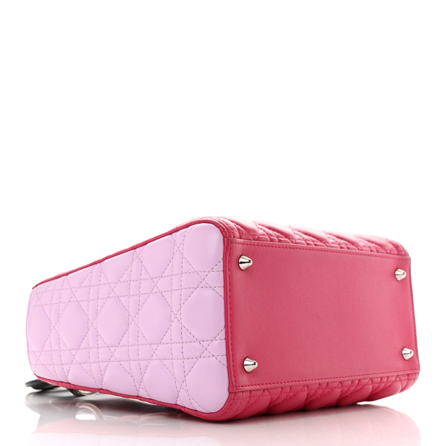 Lambskin Cannage Medium Tri-Color Lady Dior Fuchsia Anemone Black