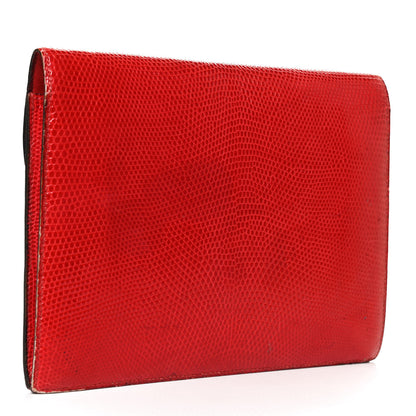 Hermes Lizard Faco Clutch Red 3 of 11