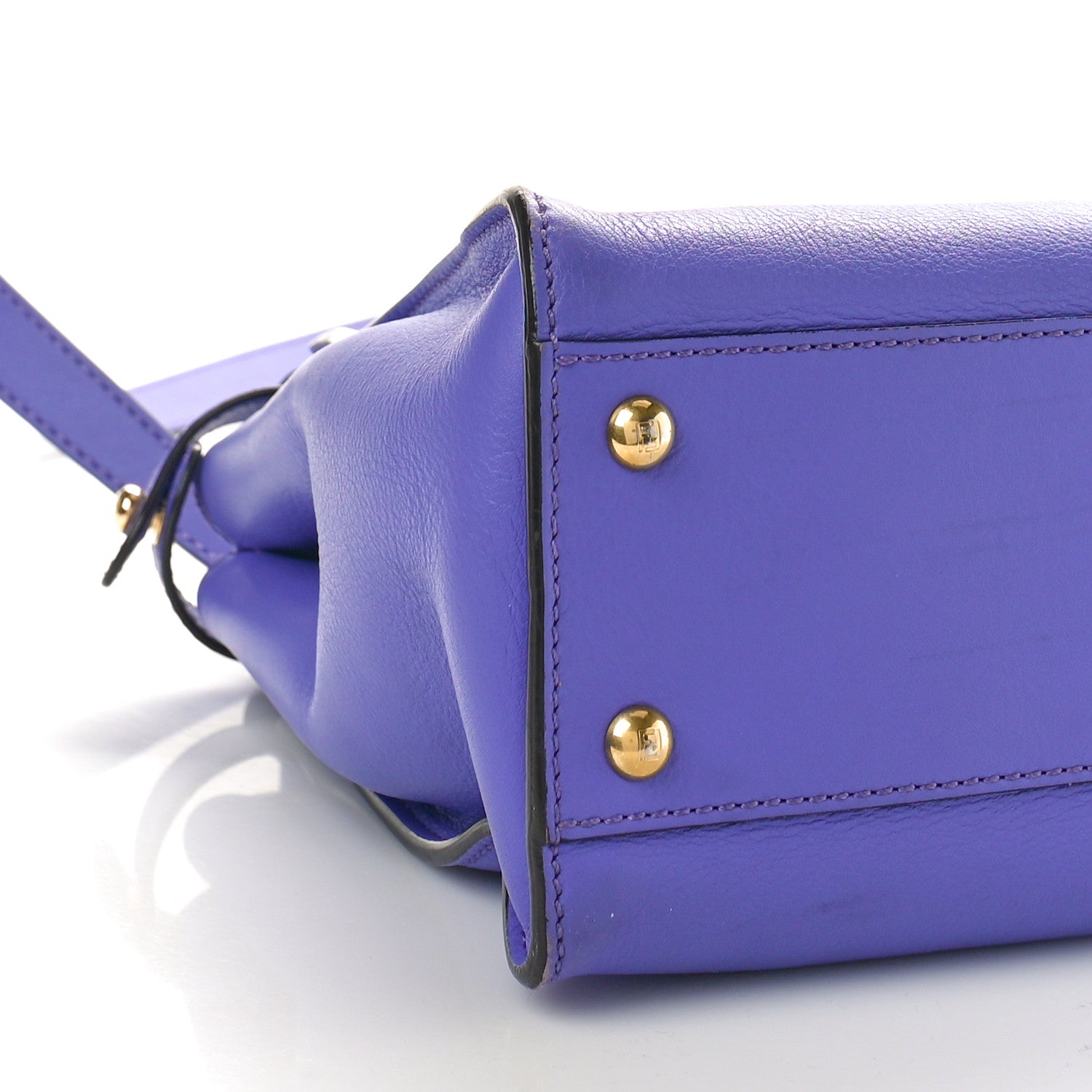 Fendi Vitello Seta Medium Peekaboo Iconic Satchel Viola Cassis 9 of 11