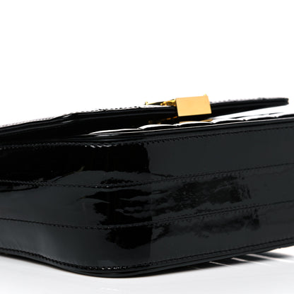 Saint Laurent Patent Calfskin Matelasse Monogram Small Vicky Chain Bag Black 10 of 14
