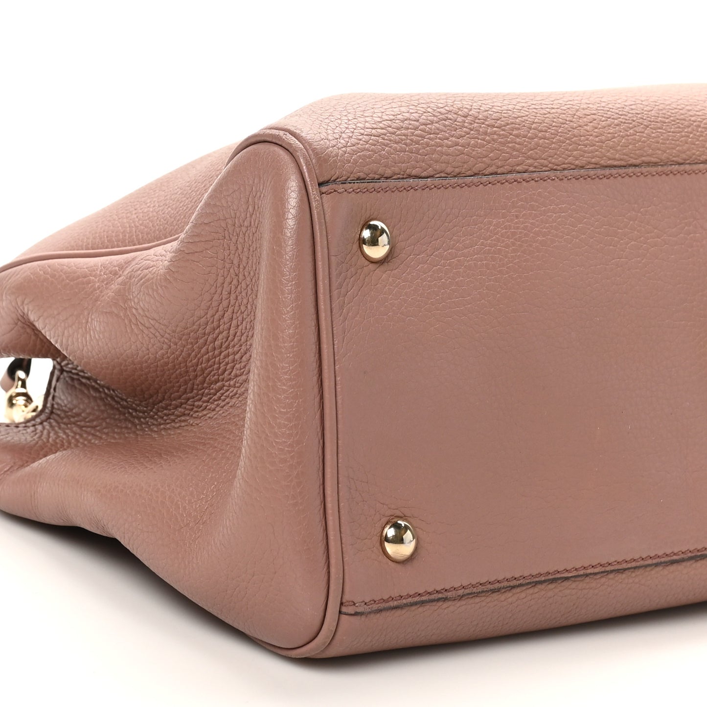 Pebbled Calfskin Medium Bamboo Shopper Tote Dark Cipria